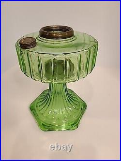 Aladdin Corinthian Model B Oil Lamp Green Glass Good Condition