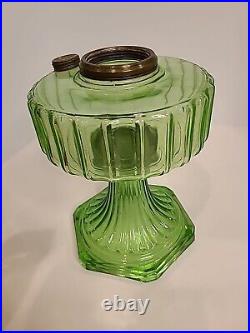 Aladdin Corinthian Model B Oil Lamp Green Glass Good Condition