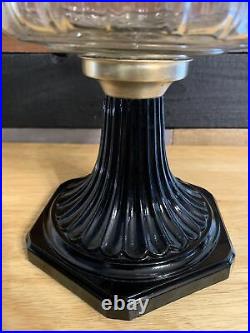 Aladdin Corinthian Oil Lamp Clear Font Black Foot 1935-36