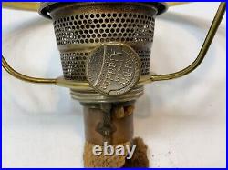 Aladdin Corinthian Oil Lamp Model B-115 Apple Green 1935-36 Shade Satin Rose
