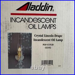 Aladdin Crystal Lincoln Drape Oil Lamp, Indoor Fuel Lamp, Bright, Brass Trim Aladdin Crystal Lincoln Drape Oil Lamp, Indoor Fuel Lamp, Bright, Brass Trim