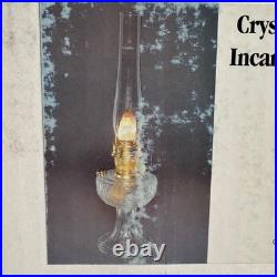 Aladdin Crystal Lincoln Drape Oil Lamp, Indoor Fuel Lamp, Bright, Brass Trim