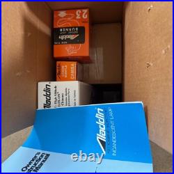 Aladdin Crystal Lincoln Drape Oil Lamp, Indoor Fuel Lamp, Bright, Brass Trim