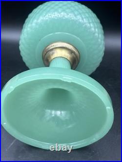 Aladdin Diamond Quilt Jade Green Moonstone Oil Lamp