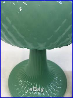 Aladdin Diamond Quilt Moonstone Oil Lamp Jadeite Green