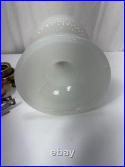 Aladdin Diamond Quilt White Moonstone Oil Lamp Model B-85 Circa 1937