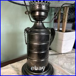 Aladdin Drape Lamp w Hand Painted Blue Rose Shade. Vintage Works