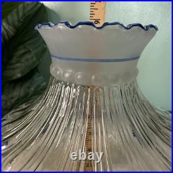 Aladdin Drape Lamp w Hand Painted Blue Rose Shade. Vintage Works