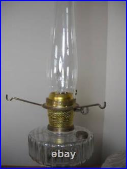 Aladdin Electrified Corinthian Oil Lamp Black Foot Clear Font withAladdin Shade