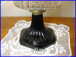 Aladdin Electrified Corinthian Oil Lamp Black Foot Clear Font withAladdin Shade