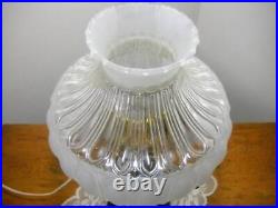 Aladdin Electrified Corinthian Oil Lamp Black Foot Clear Font withAladdin Shade