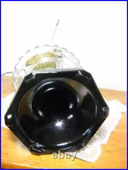 Aladdin Electrified Corinthian Oil Lamp Black Foot Clear Font withAladdin Shade