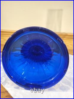 Aladdin Electrified Lamp Cobalt Blue Lincoln Drape Font Brass Electric Burner