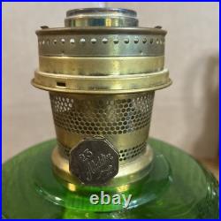 Aladdin Emerald Green & Gold Tone Lincoln Drape Oil Lamp 2001