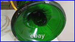 Aladdin Emerald Green & Gold Tone Lincoln Drape Oil Lamp & Shade Model 23 Burner