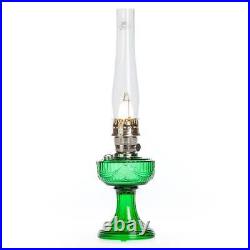Aladdin Emerald Lincoln Drape Table Oil Lamp with Ride Into the Sunset Shade