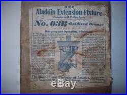 Aladdin Extension Fixture #3B Oxidized Bronze Oil Lamp Ceiling Suspension NOS