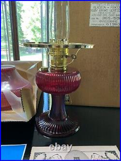 Aladdin Fenton Limited Edition Golden Ruby Grand Vertique Kerosene Lamp, 1996