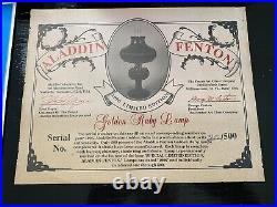Aladdin Fenton Limited Edition Golden Ruby Grand Vertique Kerosene Lamp, 1996