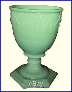 Aladdin Florentine Green Moonstone Jadite Vase Mosser Glass Kerosene Oil Lamp