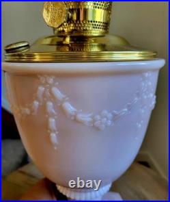 Aladdin Florentine Pink Alacite Rose Moonstone Kerosene Oil Lamp