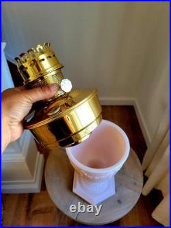 Aladdin Florentine Pink Alacite Rose Moonstone Kerosene Oil Lamp