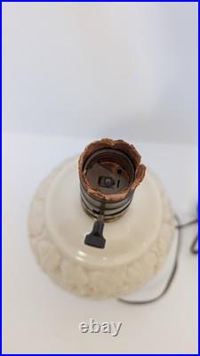 Aladdin G-187 Uranium Glass Alacite Leaf Pattern Lamp UV Reactive Glows 1939