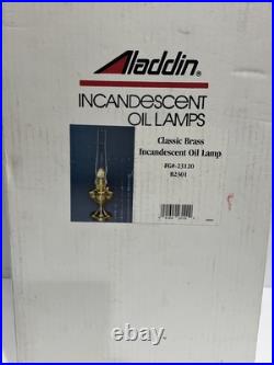 Aladdin Genie Classic Brass Oil Lamp New in Box Brass Burner Clear Glass