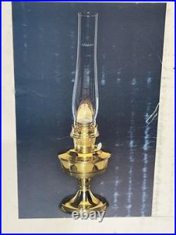 Aladdin Genie Classic Brass Oil Lamp New in Box Brass Burner Clear Glass