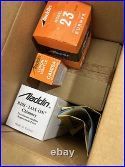 Aladdin Genie Classic Brass Oil Lamp New in Box Brass Burner Clear Glass