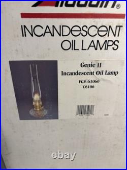 Aladdin Genie II Incandescent Oil Lamp C6106 No. 23 Burner Clear Glass Brass NEW