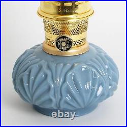 Aladdin Genie II Oil Lamp, Indoor Emergency Lighting, Blue Glass, Brass Burner