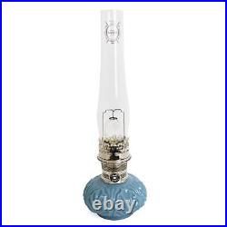 Aladdin Genie II Oil Lamp, Indoor Emergency Lighting, Blue Glass, Nickel Burner