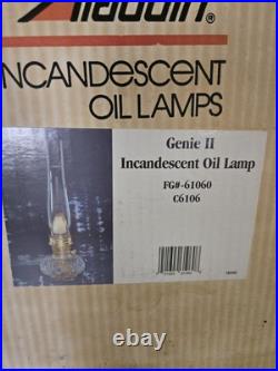 Aladdin Genie II Oil Lamp New in Box Brass Burner Clear Glass