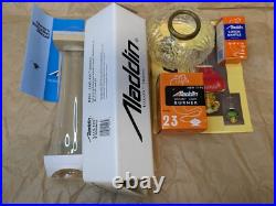 Aladdin Genie II Oil Lamp New in Box Brass Burner Clear Glass