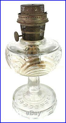 Aladdin Glass Mantle Lamp Washington Drape Clear Nu-Type Model B Kerosene Burner