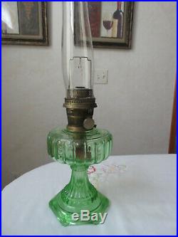 Aladdin Green Cathedral Kerosene lamp withburner & chimney beautiful color