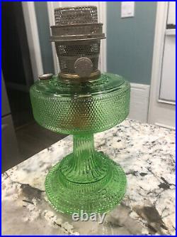Aladdin Green Colonial Oil Lamp & Burner