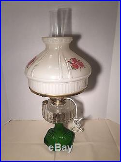 Aladdin Green Corinthian with Clear Font, Complete Lamp Assembly