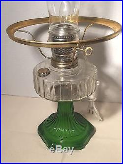 Aladdin Green Corinthian with Clear Font, Complete Lamp Assembly