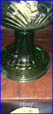 Aladdin Green Crystal Washington Drape Oil Lamp With B Burner