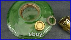 Aladdin Green Glass Table Mantle Oil Lamp- Washington Drape Font Model B burner