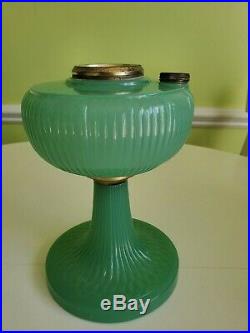 Aladdin Green Moonstone B-92 Raised Rib alt. Mould Vertique Glass Lamp Font only