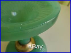 Aladdin Green Moonstone B-92 Raised Rib alt. Mould Vertique Glass Lamp Font only