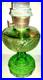 Aladdin Green Uranium Glass Drape Oil Lamp B Vintage