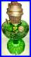 Aladdin Green Uranium Glass Drape Oil Lamp B Vintage