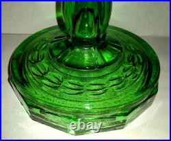Aladdin Green Uranium Glass Drape Oil Lamp B Vintage