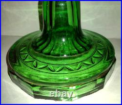 Aladdin Green Uranium Glass Drape Oil Lamp B Vintage