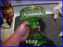 Aladdin Green Vaseline Cathedral Oil Lamp