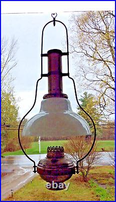 Aladdin Hanging Lamp Frame & Shade For Restoration Oil Kerosene Parts As Is